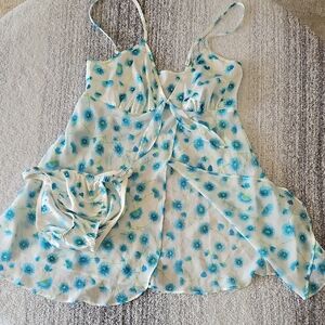 Secret Treasures Blue and White Floral Lingerie